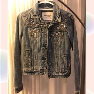 AF Rhinestone embellished denim jacket